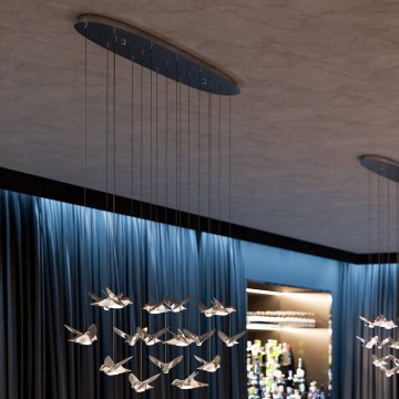 Eglo - Candeeiro suspenso LED com regulação 17xLED/3W/230V 3000K cromado brilhante