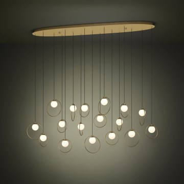 Eglo - Candeeiro suspenso LED com regulação 17xLED/3W/230V 3000K dourado