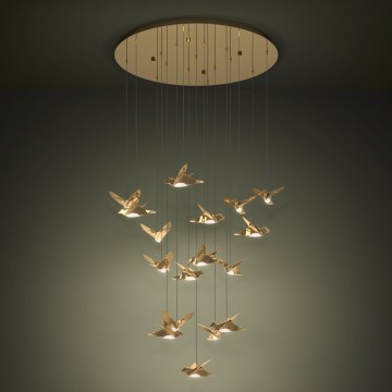 Eglo - Candeeiro suspenso LED com regulação 17xLED/3W/230V 3000K dourado