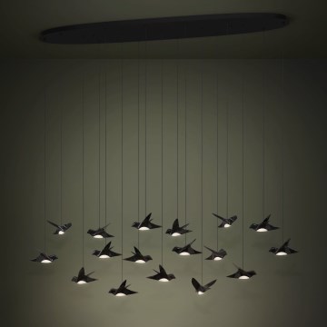 Eglo - Candeeiro suspenso LED com regulação 17xLED/3W/230V 3000K preto