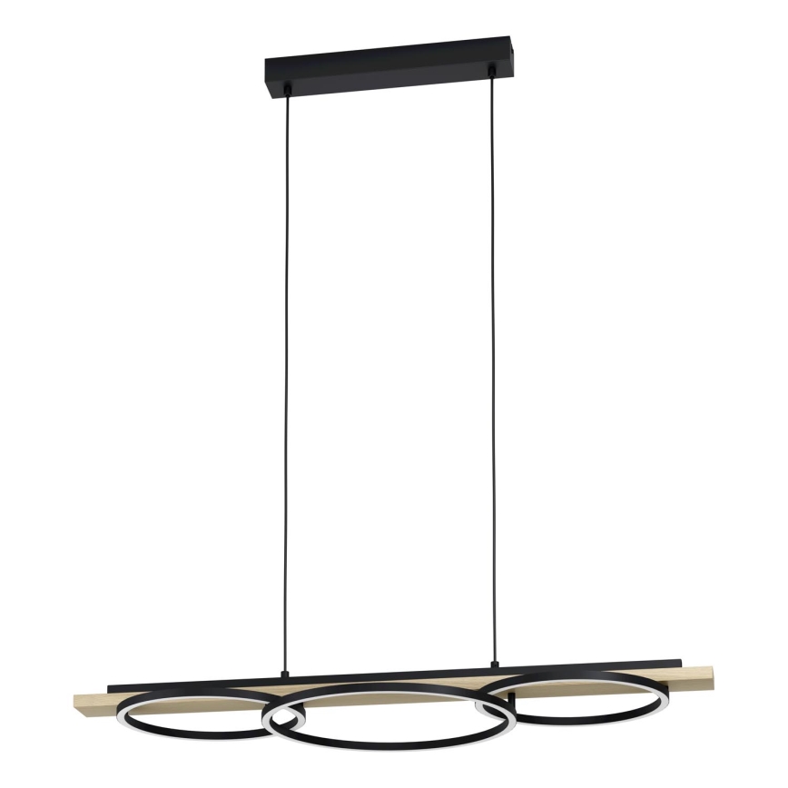 Eglo - Candeeiro suspenso LED com regulação 2xLED/12,5W/230V+1xLED/15,5W 3000K bege/preto