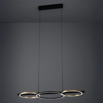 Eglo - Candeeiro suspenso LED com regulação 2xLED/12,5W/230V + LED/15,5W 3000K preto