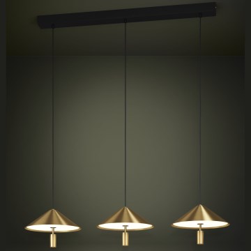 Eglo - Candeeiro suspenso LED com regulação 3xLED/12W/230V 3000K dourado