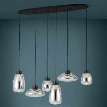 Eglo - Candeeiro suspenso LED com regulação 6xLED/5,4W/230V 2700K fumado