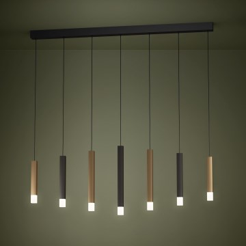 Eglo - Candeeiro suspenso LED com regulação 7xLED/3,1W/230V 3000K antracite/dourado