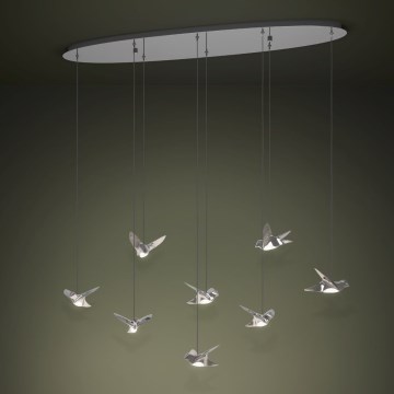 Eglo - Candeeiro suspenso LED com regulação 8xLED/4,2W/230V 3000K cromado brilhante