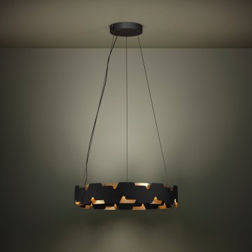 Eglo - Candeeiro suspenso LED com regulação LED/72W/230V 3000K preto/dourado