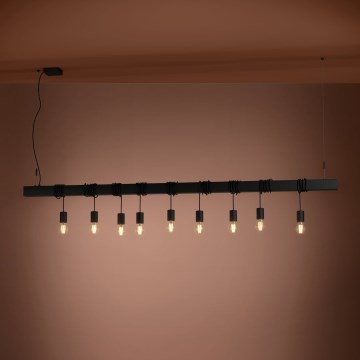 Eglo - Candeeiro suspenso TOWNSHEND 9xE27/40W/230V preto