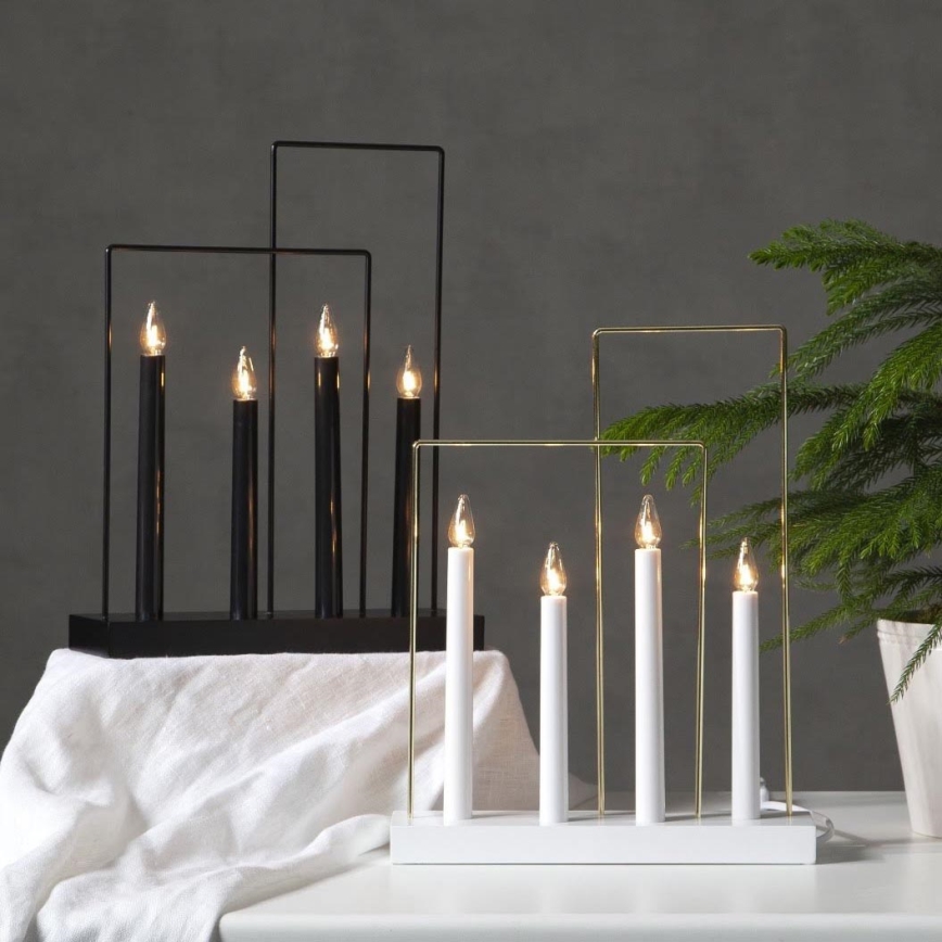 Eglo - Candelabro de Natal 4xE10/3W/230V branco