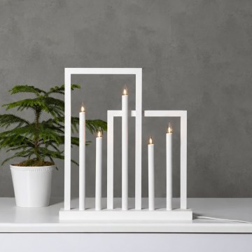 Eglo - Candelabro de Natal 5xE10/3W/230V branco