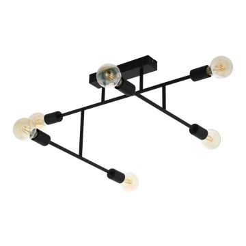 Eglo - Candelabro integrado 6xE27/40W/230V preto antigo