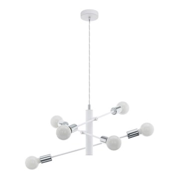 Eglo - Candelabro num fio 6xE27/60W/230V branco