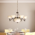 EGLO - Candelabro numa corrente 9xE14/60W alabastro vidro