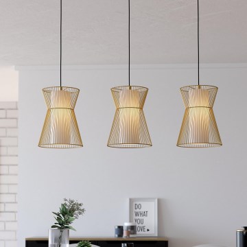 Eglo - Candelabro suspenso 3xE27/40W/230V dourado