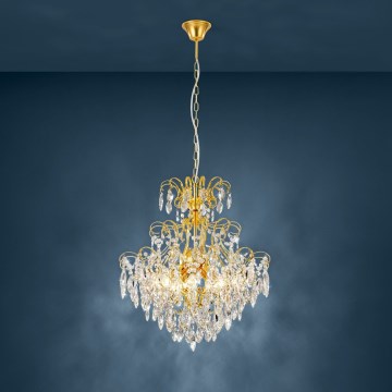 Eglo - Candelabro suspenso 5xE14/25W/230V dourado