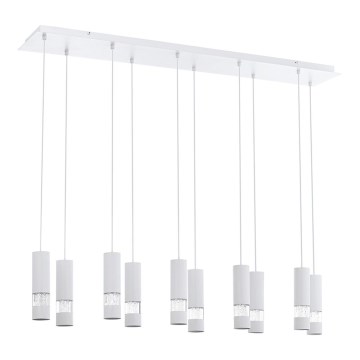 Eglo - Candelabro suspenso LED 10xGU10/5W/230V branco