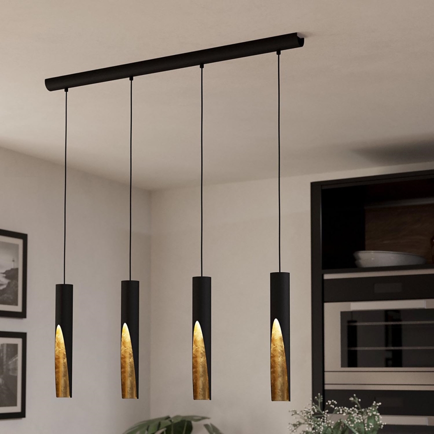 Eglo - Candelabro suspenso LED 4xGU10/4,5W/230V preto/dourada