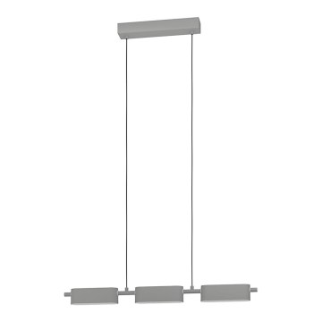 Eglo - Candelabro suspenso LED com regulação 3xLED/6,7W/230V prateado