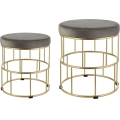 Eglo - CONJUNTO 2x Bancos cinzento/dourado