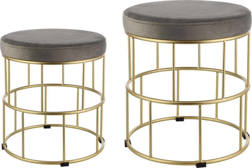 Eglo - CONJUNTO 2x Bancos cinzento/dourado