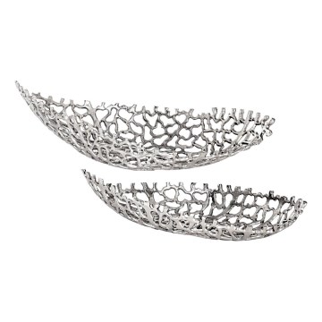 Eglo - CONJUNTO 2x Bandejas decorativa 44/61 cm prateado