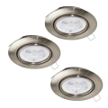 Eglo - CONJUNTO 3x Foco de encastrar LED 1xGU10/4W/230V cromado mate
