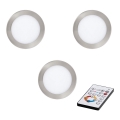 Eglo - CONJUNTO 3x Luminária de embutir LED regulável TINUS LED/17W/230V + controlo remoto