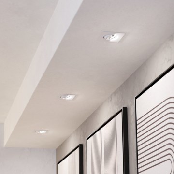 Eglo - Conjunto com 3 luminárias LED de embutir dimerizáveis, LED/6,4W/230V, 8,8x8,8 cm, brancas