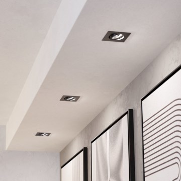 Eglo - Conjunto com 3 luminárias LED embutidas dimerizáveis LED/4,8W/230V 8,8x8,8 cm pretas