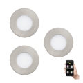Eglo - Conjunto de 3 candeeiros LED dimerizáveis para casa de banho FUEVA-Z 2,8W/230V IP44 Ø 8,5 cm