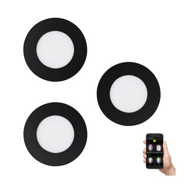 Eglo - Conjunto de 3 candeeiros LED dimerizáveis para casa de banho FUEVA-Z LED/2,8W/230V IP44 Ø 8,5 cm