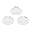 Eglo - Conjunto de 3 luminárias de embutir LED FUEVA 1 1xLED/2,7W/230V diâmetro 8,5 cm