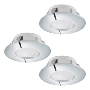 Eglo - Conjunto de 3 luminárias de embutir LED PINEDA LED/4,9W/230V