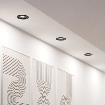 Eglo - Conjunto de 3 luminárias de embutir LED RGBW reguláveis LED/4,7W/230V 2700-6500K pretas