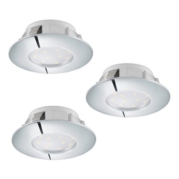 Eglo - Conjunto de 3 luminárias embutidas LED PINEDA LED/6W/230V