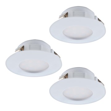 Eglo - Conjunto de 3 luminárias LED encastradas para casa de banho PINEDA LED/4,9W/230V IP44