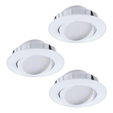 Eglo - Conjunto de 3 luminárias LED reguláveis para embutir PINEDA LED/5,5W/230V