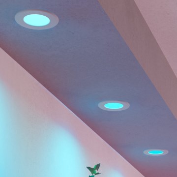 Eglo - Conjunto de 3 spots embutidos LED RGBW dimerizáveis para casa de banho LED/2,8W/230V 2700–6500K Ø 8,8 cm IP44 branco