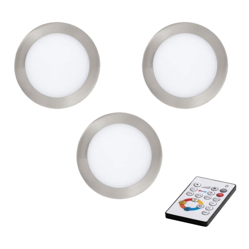 Eglo - Conjunto de 3 spots LED dimerizáveis TINUS LED/6W/12/230V + controlo remoto