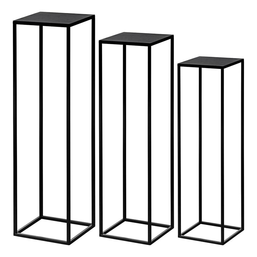 Eglo - CONJUNTO de 3 Suportes para plantas preto