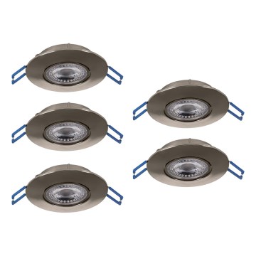 Eglo - Conjunto de 5 luminárias LED de embutir LED/4,9W/230V 2700/4000/6500K diâmetro 9 cm cromo fosco