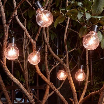 Eglo - Corrente decorativa exterior LED 16xLED/0,064W/24V IP44 preta