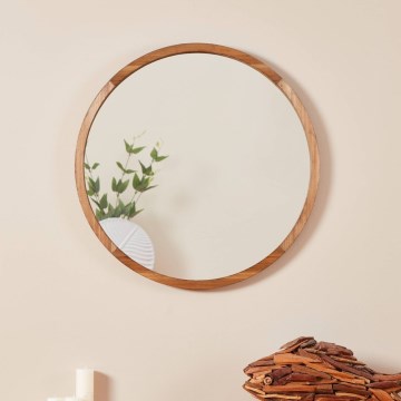 Eglo - Espelho de parede diâmetro 70 cm castanho
