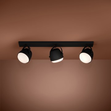 Eglo - Foco 3xE27/28W/230V preto