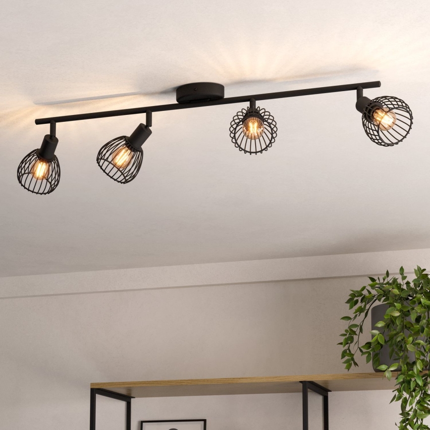 Eglo - Foco 4xE14/40W/230V preto