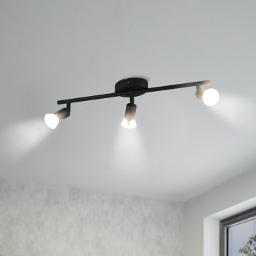 Eglo - Foco LED 3xGU10/2,8W/230V 3000K preto