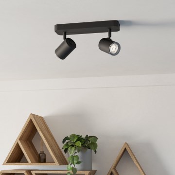 Eglo - Foco para casa de banho 2x GU10/5W/230V IP44 preto