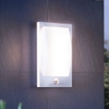 Eglo - Iluminação de parede exterior com sensor 1xE27/12W/230V IP44 cromado mate