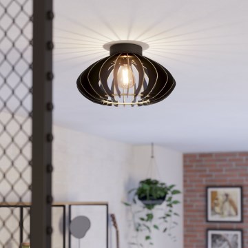 Eglo - Iluminação de teto 1xE27/40W/230V diâmetro 38 cm preto