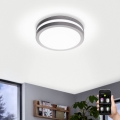 Eglo - Iluminação de teto de casa de banho LED com regulação LOCANA-C LED/14W cinzento IP44